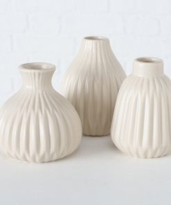 Vasen 3er-Set, Esko beige