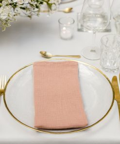 Waffle Baumwollserviette, dark blush