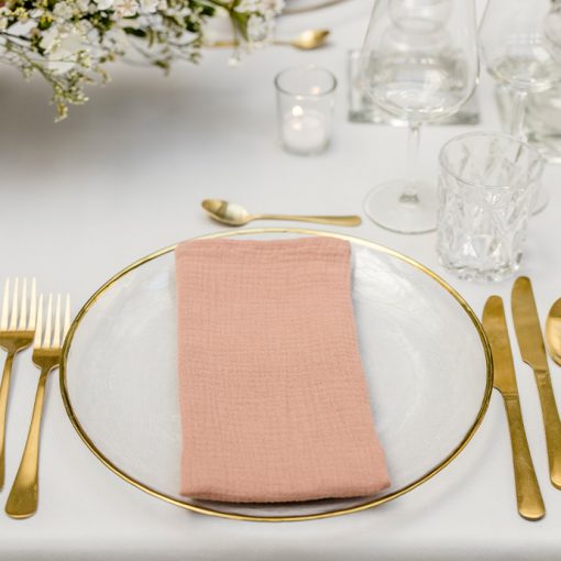 Waffle Baumwollserviette, dark blush