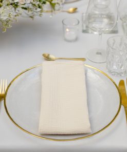 Waffle Baumwollserviette, creme