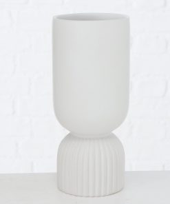 Vase Gino, unten gerillt | weiß
