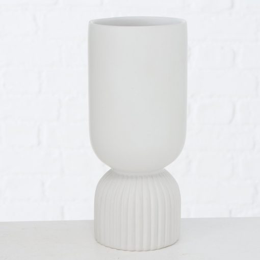 Vase Gino, unten gerillt | weiß