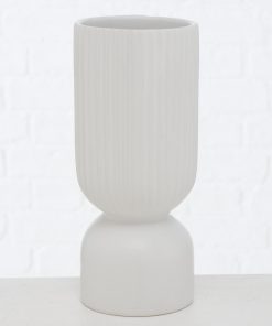 Vasen Gino, oben gerillt | weiß