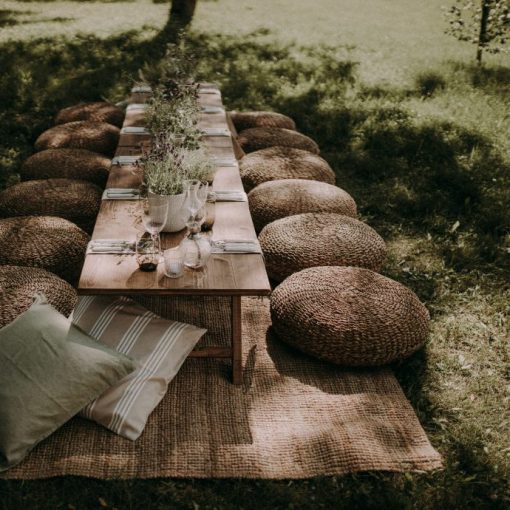 Sitzpouf, Rattan
