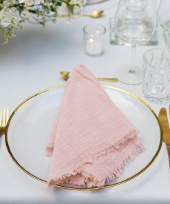 Musselin Serviette, light rosé