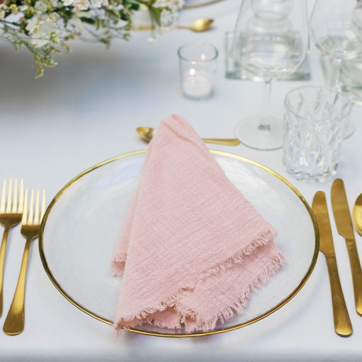 Musselin Serviette, light rosé