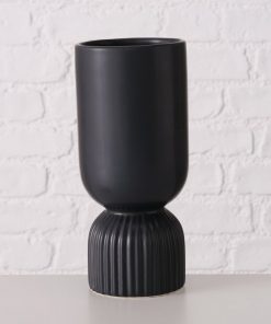 Vasen Gino, unten gerillt | schwarz