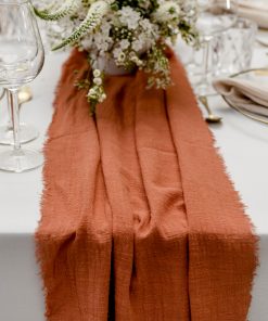 Tischläufer Musselin, terrakotta