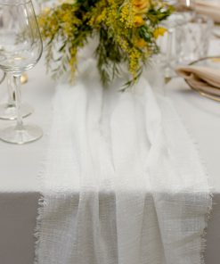 Tischläufer Musselin, ivory