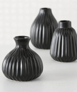 Vasen 3er-Set, Esko schwarz
