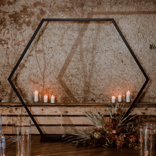 Hexagon Metall, schwarz