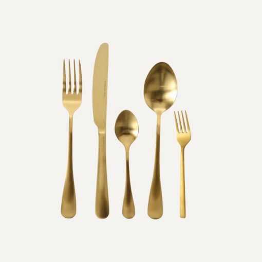 5er-Set Besteck, gold