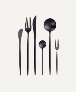 6er-Set Besteck, schwarz