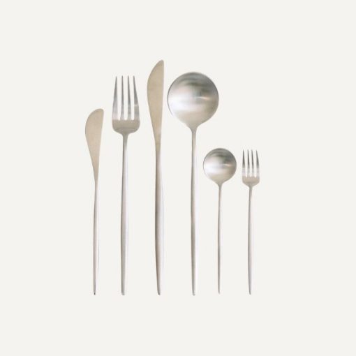 6er-Set Besteck, silber