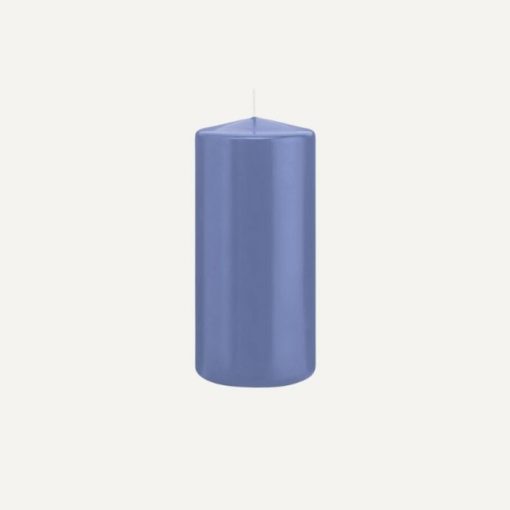 Stumpenkerze mittel, Graublau